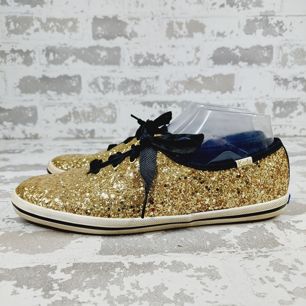 Gold Glitter Women's Lace-Up Sneaker by Keds